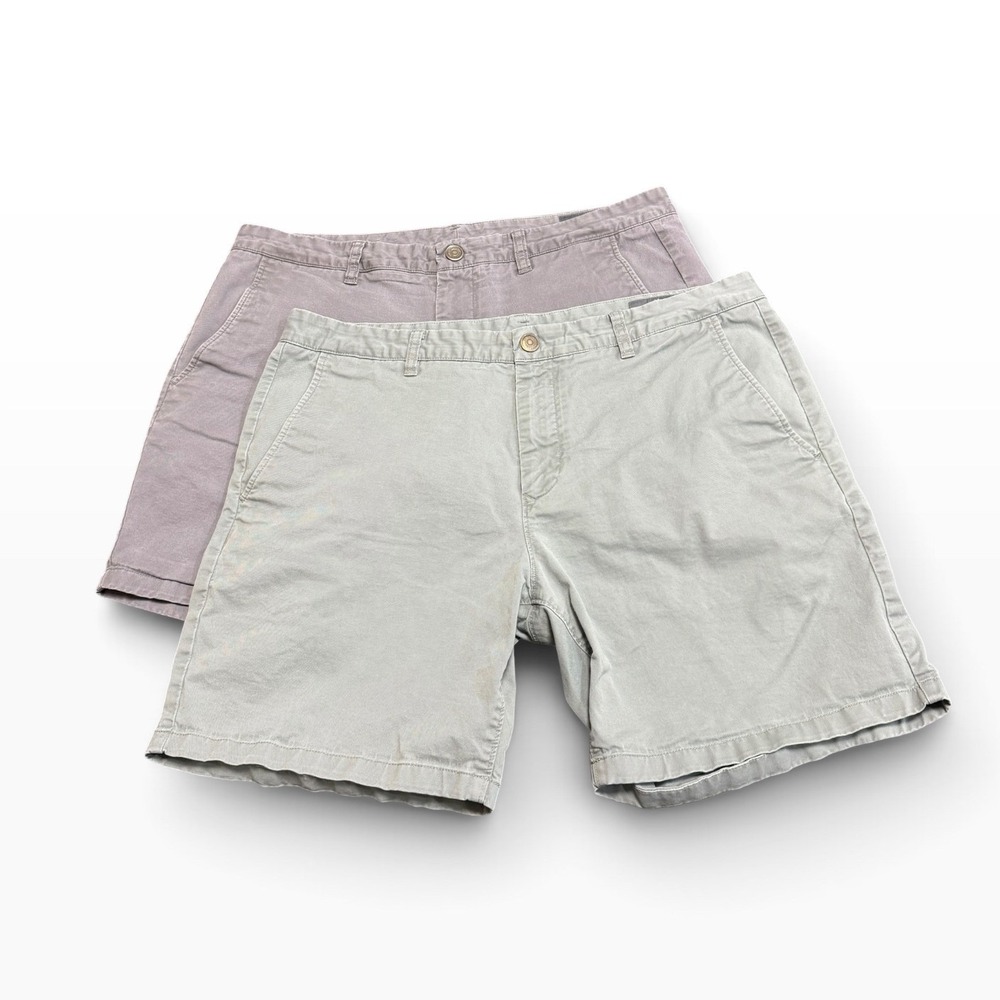 Bonobos Mens Size 36 Chino Shorts Lot of 2 Gray 7" Inseam Stretch Flat Front